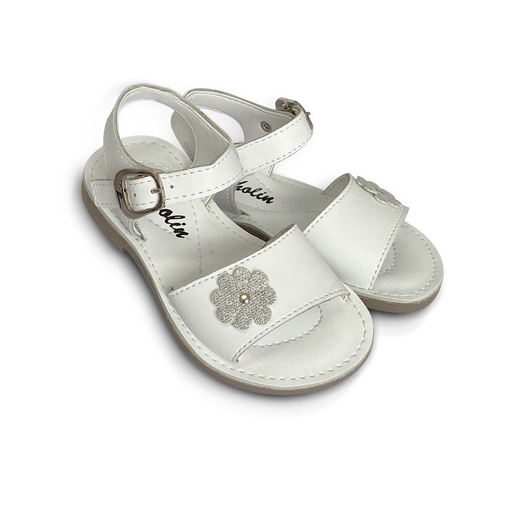 Sandalias de bebé y niña Pocholin blancas