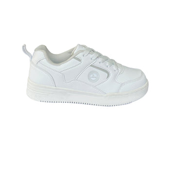 Zapato Deportivo Colegial de trenzas unisex Pocholin BLANCO (INCLUYE LONCHERA)