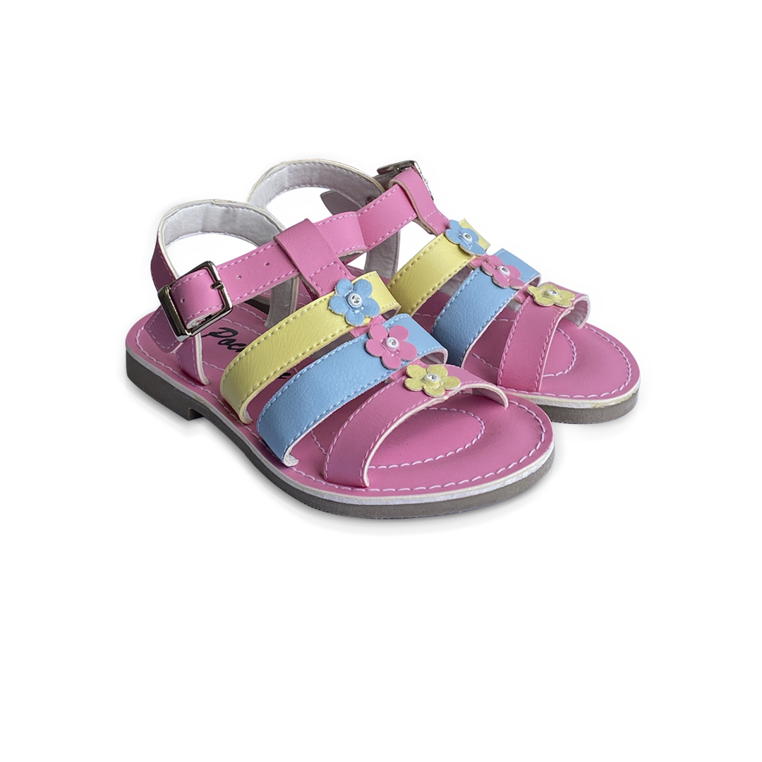 Sandalias niña fucsia multicolor Pocholin