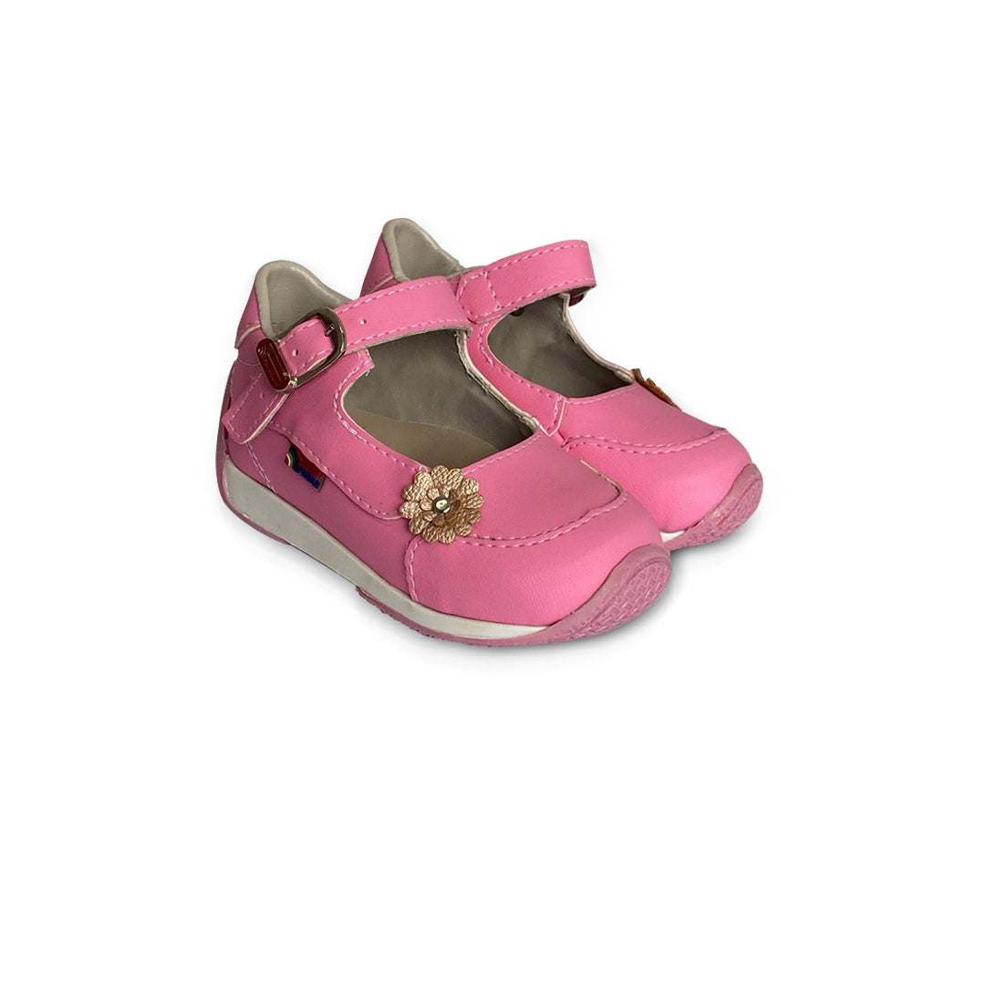 Zapatos de bebé y niña Pocholin león fucsia