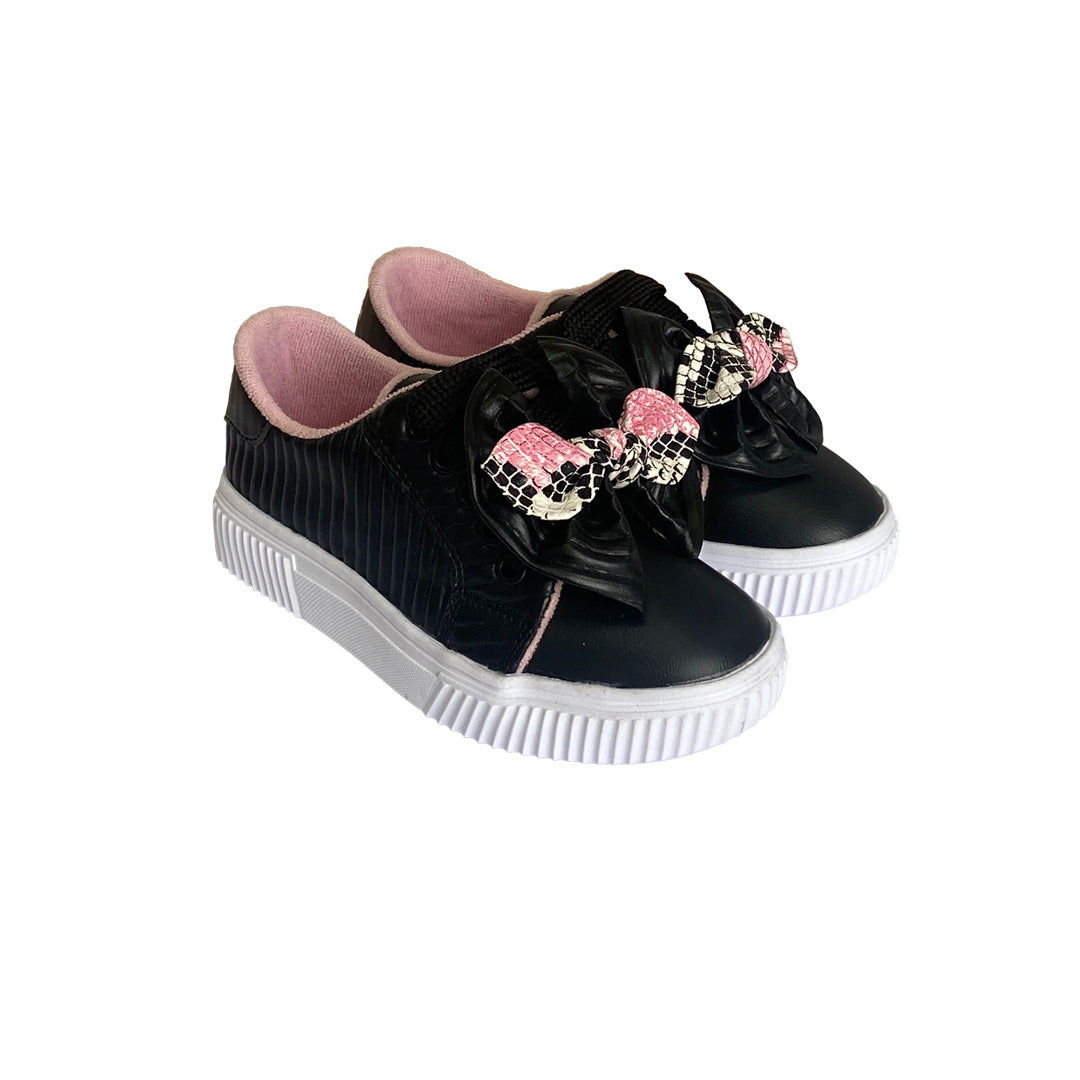 Zapato Coquette negro rosa Pocholin