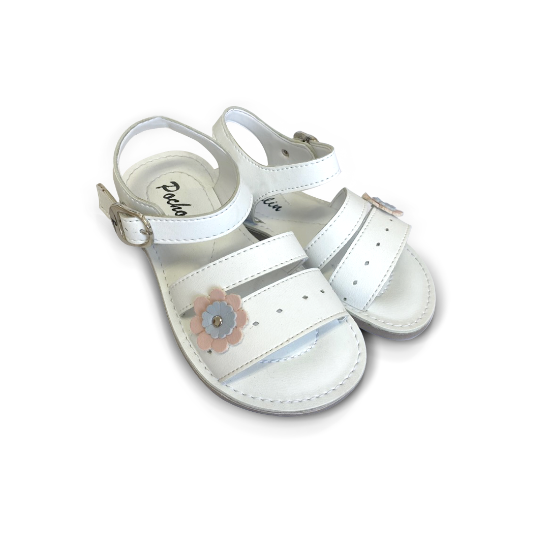 Sandalias de bebé y niña Pocholin blanca color