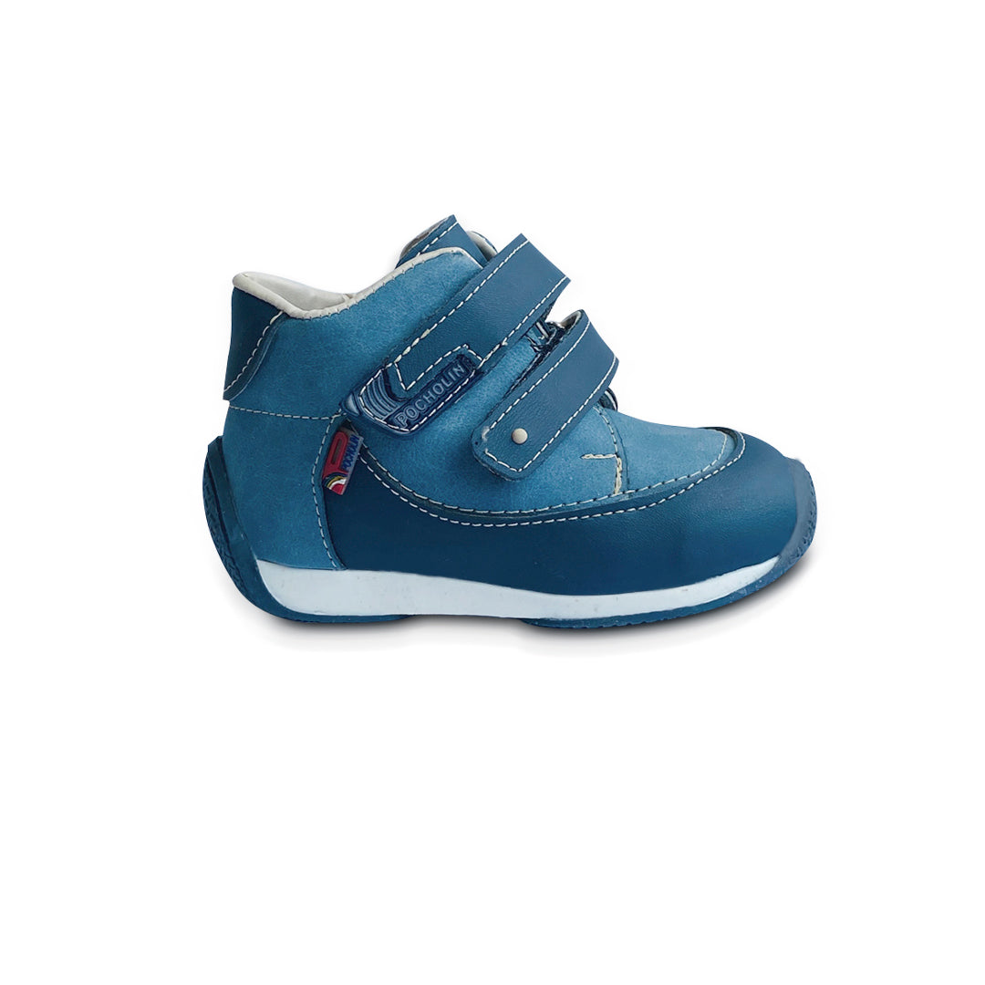 Zapatos de bebé y niño Pocholin león Azul Celeste