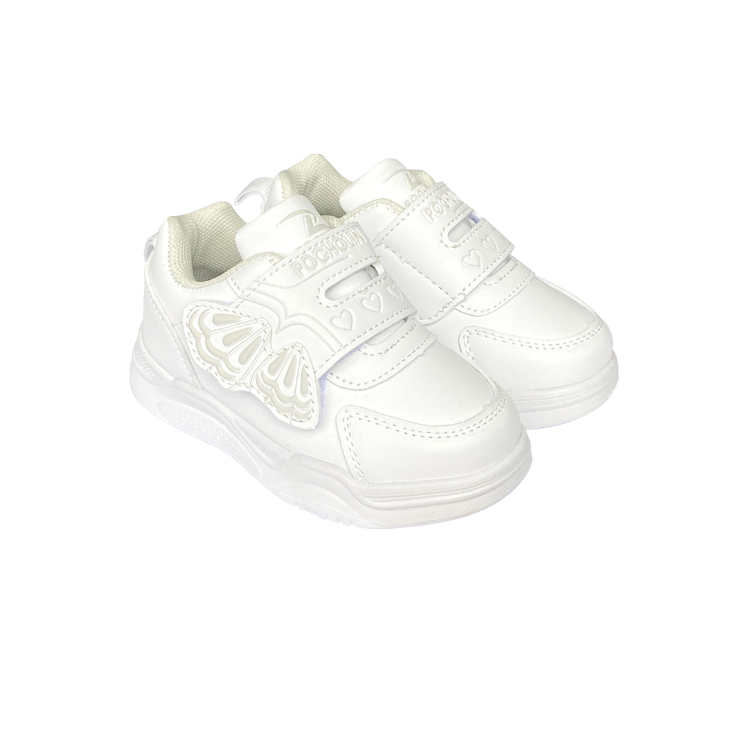 Zapatos Deportivos Colegial de cierre mágico Pocholin  BLANCO (INCLUYE CARTUCHERA)