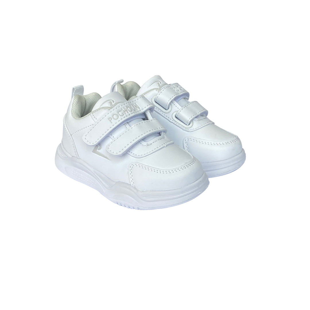 Zapatos Deportivos Colegial de cierre mágico unisex Pocholin  BLANCO (INCLUYE CARTUCHERA)