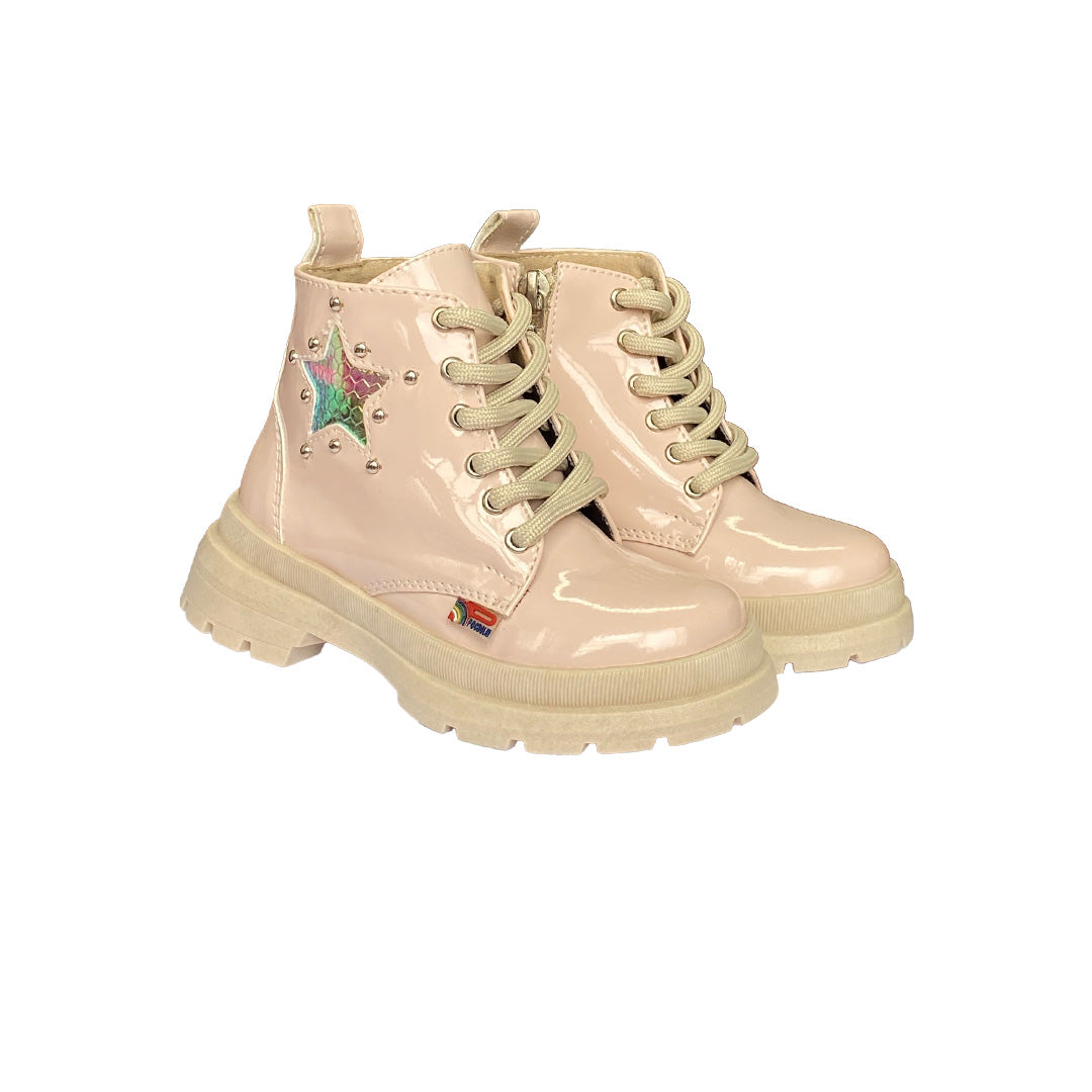 Bota Mini Glam Pocholin-rosado PATENTE