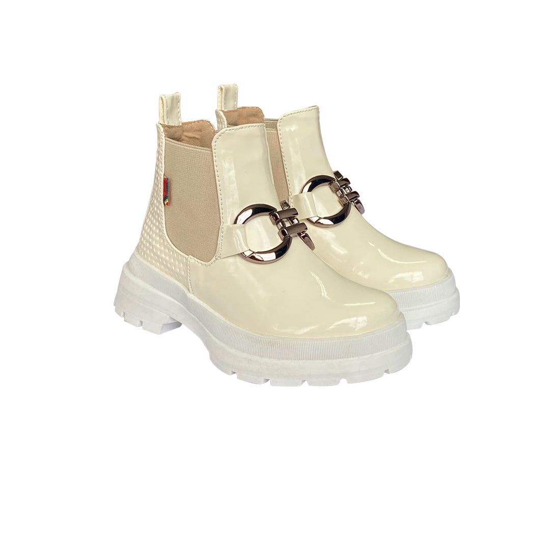 Bota Mini Glam Pocholin-blanco PATENTE