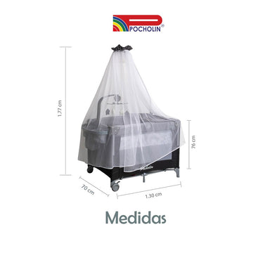 Corral cuna tipo colecho mecedor Pocholin Negro