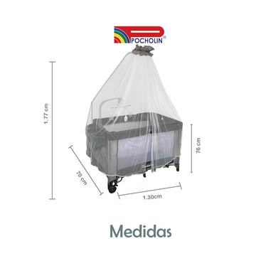 Corral cuna tipo colecho mecedor Pocholin Gris