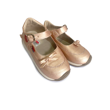 Zapatos de bebé y niña Pocholin león oro rosa